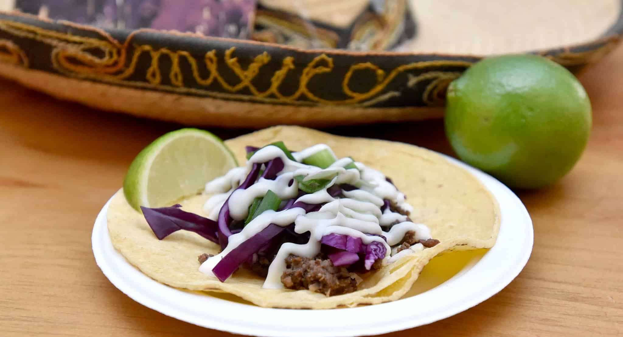 Bison taco with lime