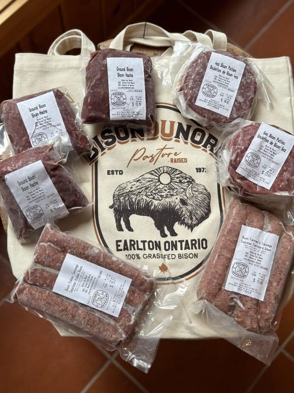 Bison meat with Bison du Nord tote bag